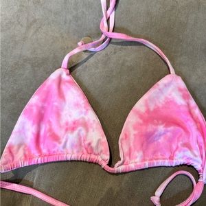 tie dye hot pink bikini top